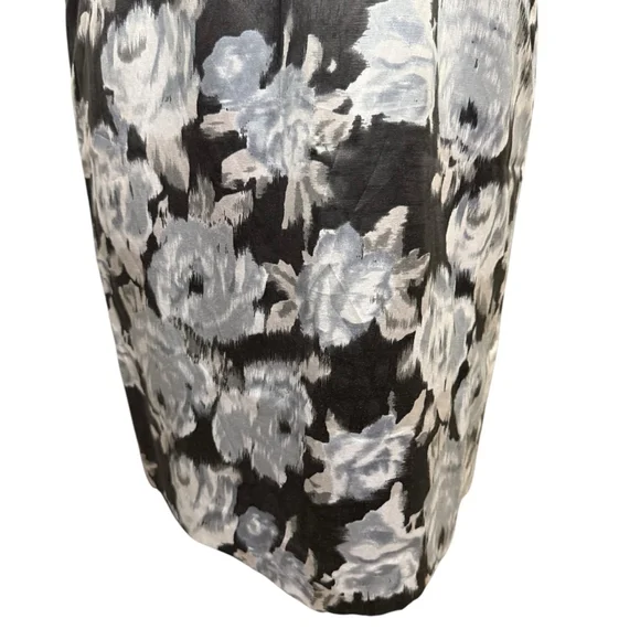 Ann Taylor Dress Size 6 Black Floral Print Sleeveless - Picture 3 of 9